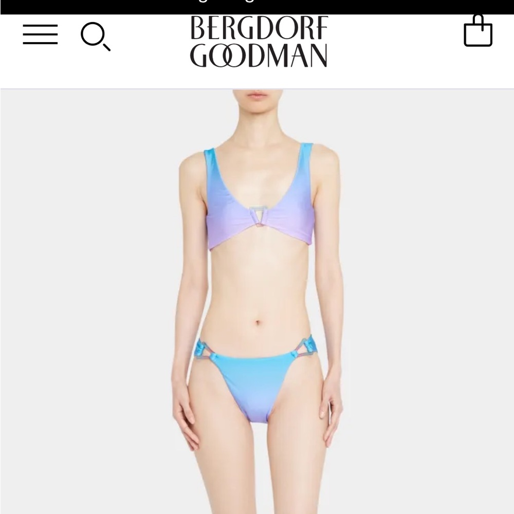 COPY - JONATHAN SIMKHAI Gravyn Satin Ombré Ring Bikini Bottoms and tops-NEW w/T…